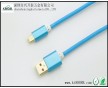 廠家直銷數(shù)據(jù)連接線，長1M，鍍金頭USB/micro頭 藍(lán)色