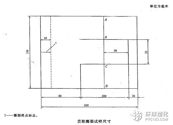 舌形撕裂試樣尺寸